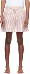 Tekla Off-White Organic Cotton Pyjama Shorts