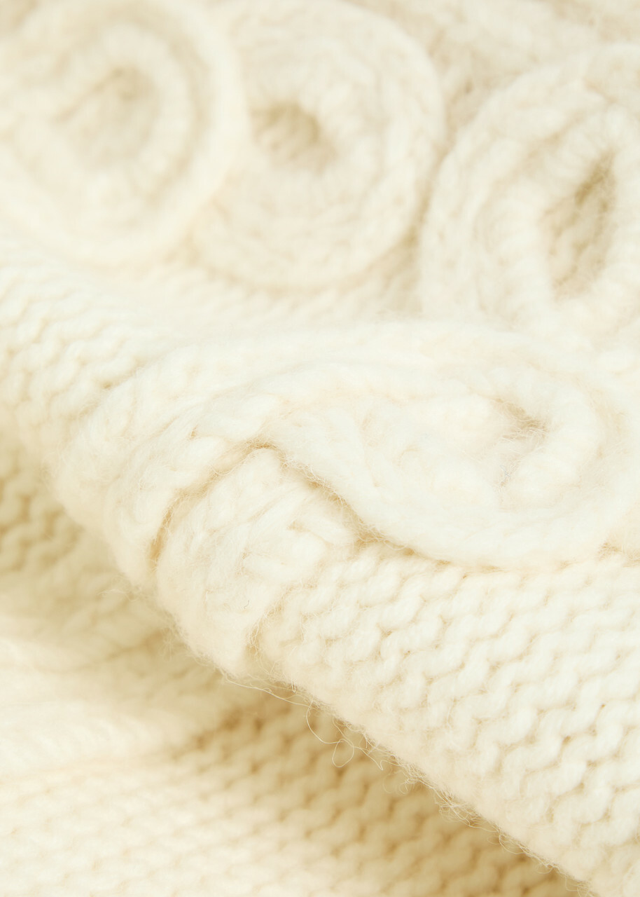 Kenzo Fisherman Cable-knit Wool-blend Jumper Off White
