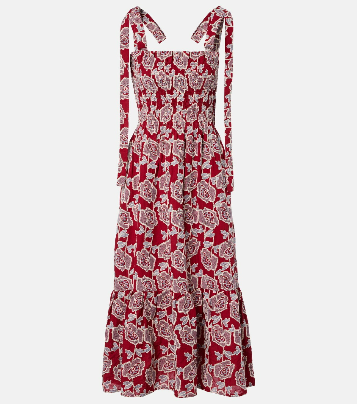 Erdem Floral cotton-blend lace midi dress