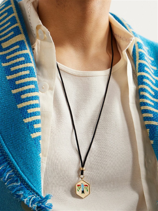 Photo: Jacquie Aiche - Thunderbird Gold, Enamel and Cord Pendant Necklace