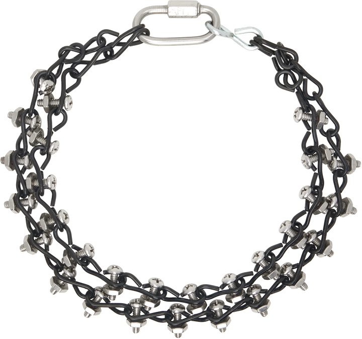 Photo: Apartment 1007 SSENSE Exclusive Silver & Black #14 Jack Double Necklace