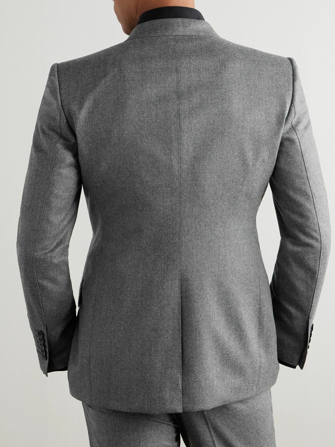 TOM FORD - Dyllan Double-Breasted Wool-Flannel Suit Jacket - Gray