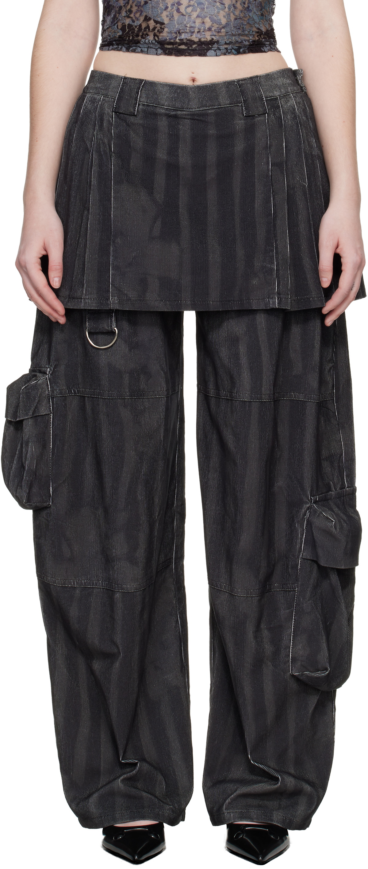 Collina Strada Black Lawn Skirt Cargo Pants