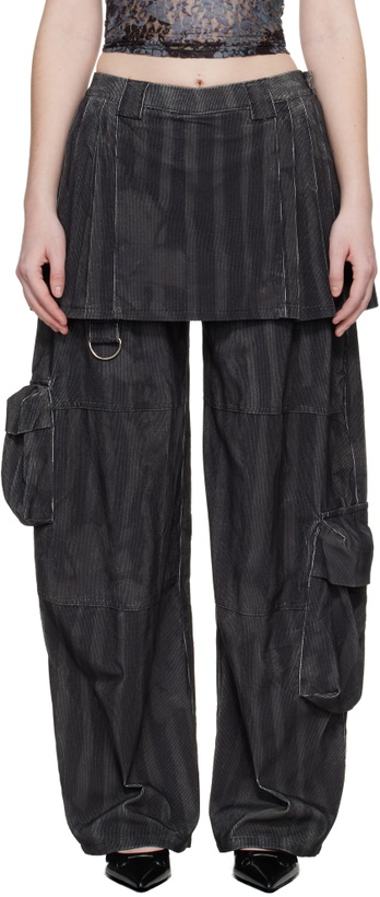Photo: Collina Strada Black Lawn Skirt Cargo Pants