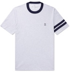 Brunello Cucinelli - Slim-Fit Logo-Embroidered Striped Cotton-Jersey T-Shirt - Gray