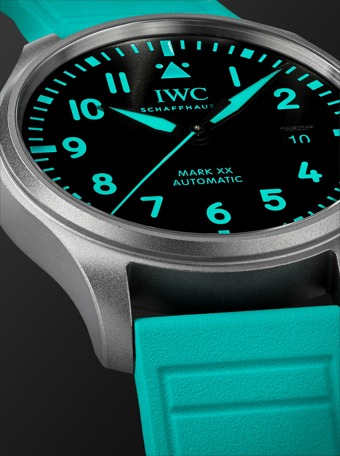 IWC Schaffhausen - Mercedes-AMG PETRONAS Formula One™ Team Pilot's Mark XX Automatic 40mm Titanium and Rubber Watch, Ref. No. IW328210