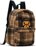 BAPE Brown Baby Milo Fur Check Backpack