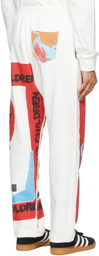 Bethany Williams White The Magpie Project Edition Flag Print Popper Lounge Pants