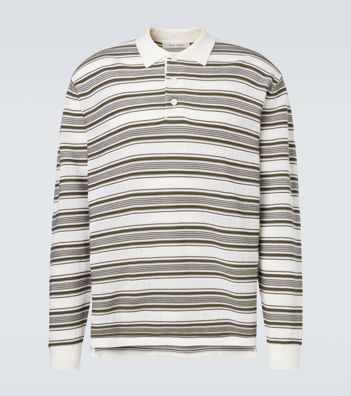 Wales Bonner Samuel striped wool-blend polo sweater
