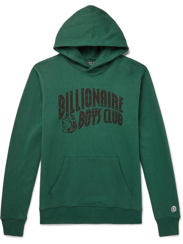 Photo: BILLIONAIRE BOYS CLUB - Arch Logo-Print Loopback Cotton-Jersey Hoodie - Green - S