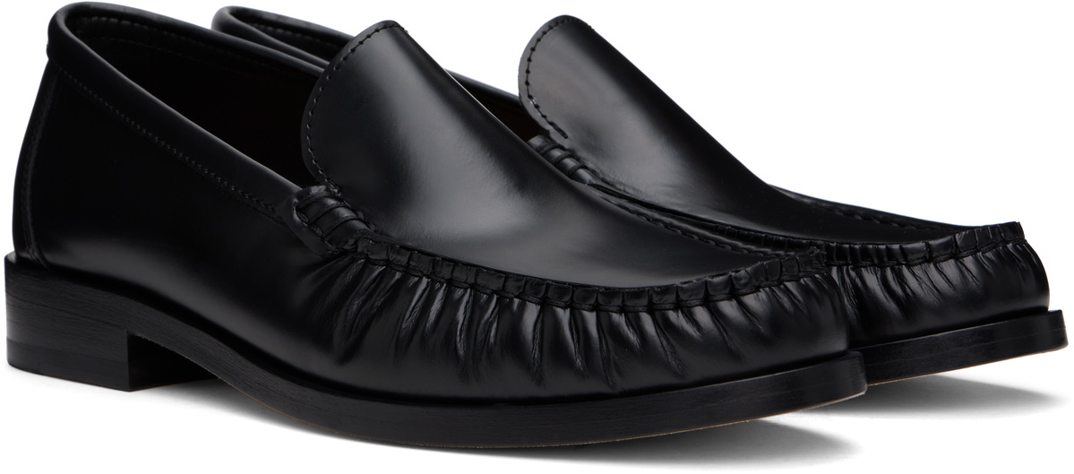 Legres Black Ruched Loafers