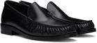 Legres Black Ruched Loafers