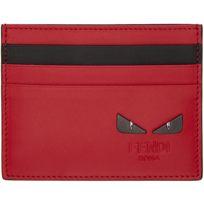 Photo: Fendi Red and Black Bag Bugs Card Holder