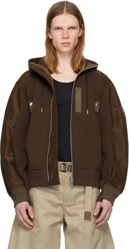 Photo: sacai Brown Sponge Sweat Hoodie