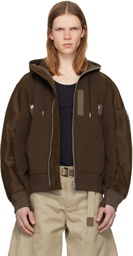 sacai Brown Sponge Sweat Hoodie