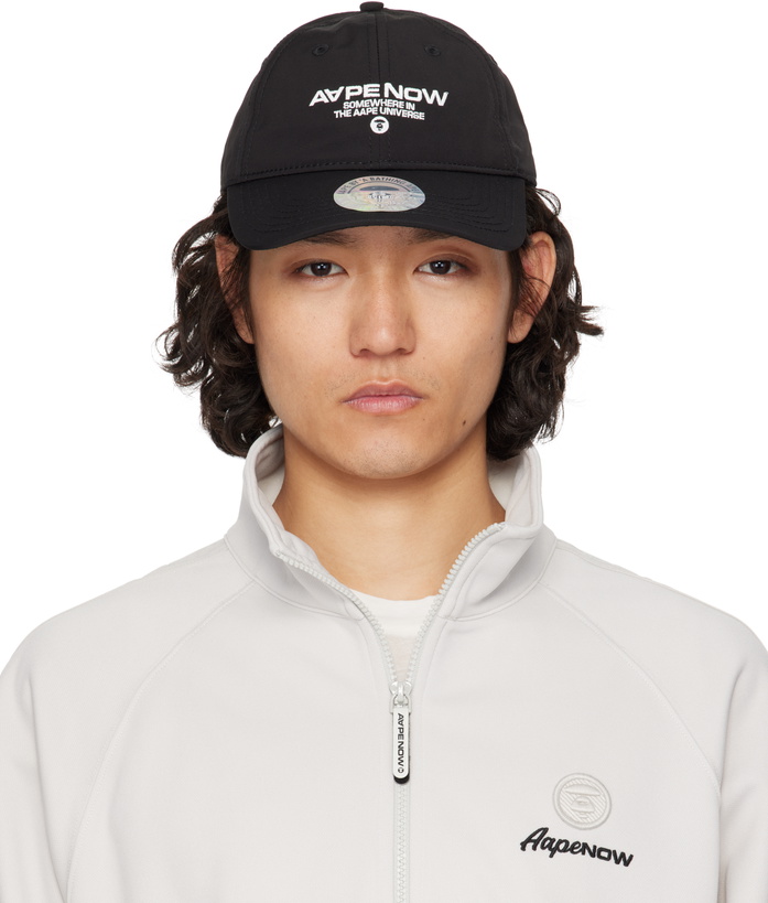 Photo: AAPE by A Bathing Ape Black 'AAPE Now' Moonface Logo Cap