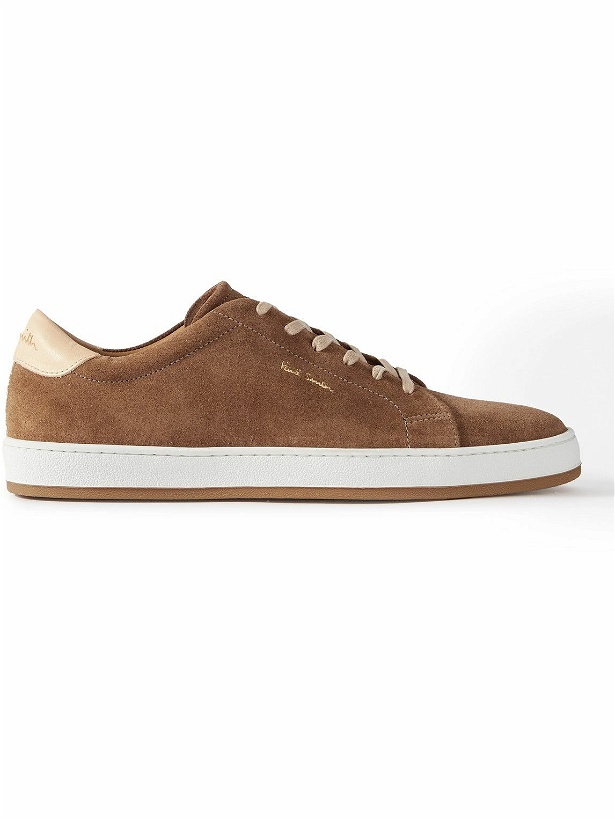 Photo: Paul Smith - Tyrone Leather-Trimmed Suede Sneakers - Brown
