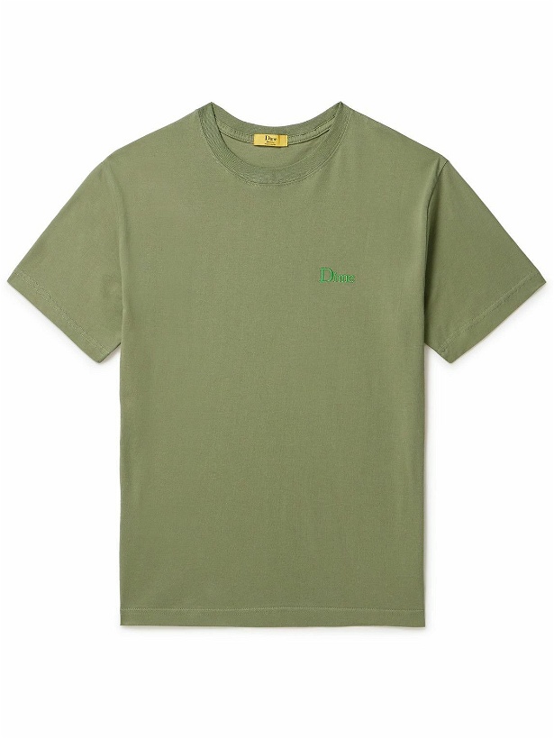 Photo: DIME - Logo-Embroidered Cotton-Jersey T-Shirt - Green