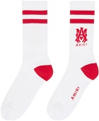 AMIRI White & Red M.A. Socks