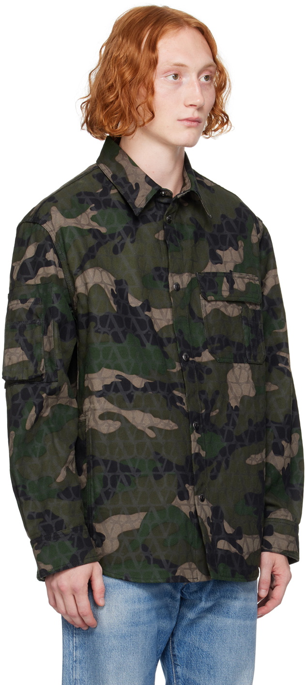 Valentino Green Camouflage Jacket
