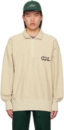 nanamica Beige Half-Zip Sweatshirt