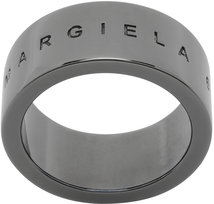 Photo: MM6 Maison Margiela Gunmetal Engraved Ring