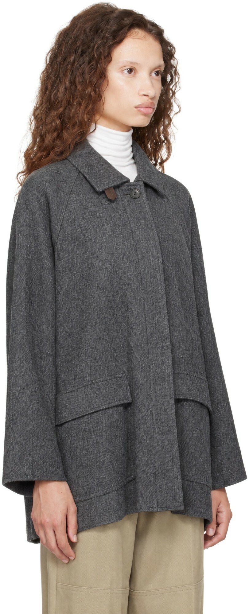 LE17SEPTEMBRE Gray Flare Wool Half Coat