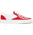 AMIRI - Leather-Appliquéd Canvas Slip-On Sneakers - Men - Red