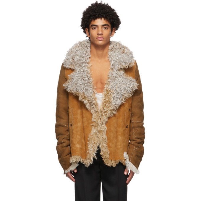 Photo: Ann Demeulemeester Reversible Brown and Off-White Shearling Jacket