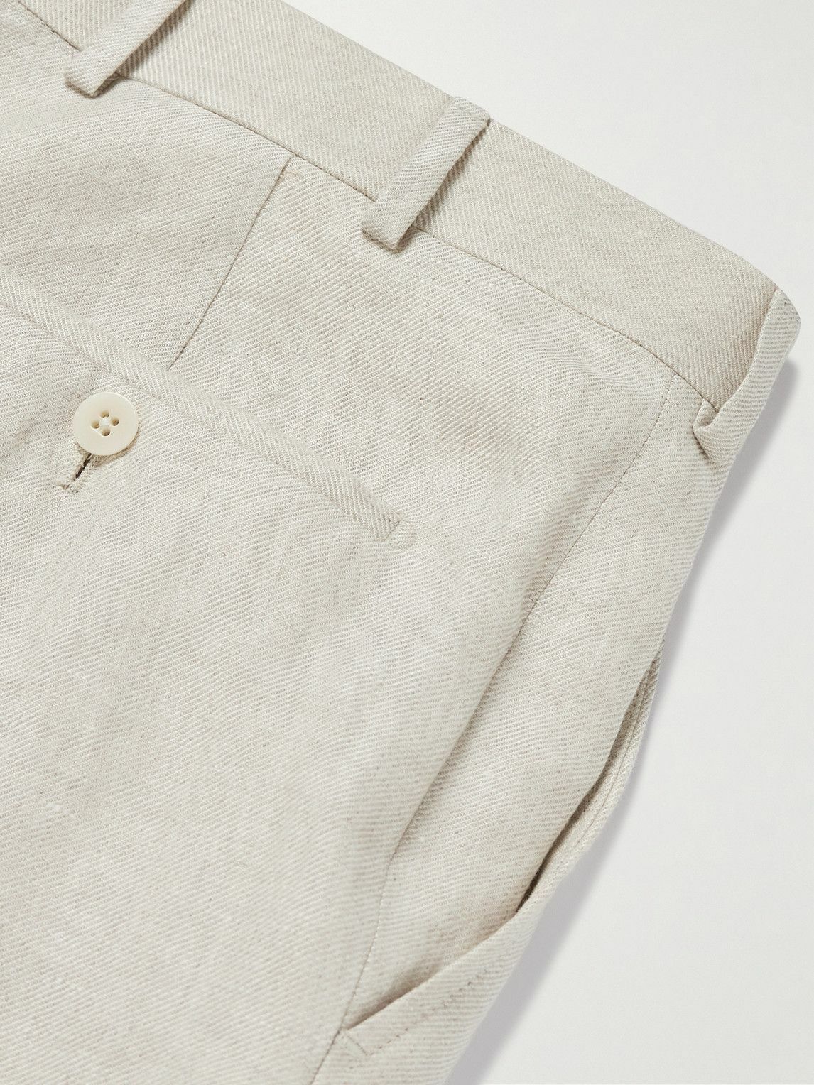 Kingsman - Slim-Fit Straight-Leg Linen Suit Trousers - Neutrals
