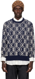 Acne Studios Navy Jacquard Sweater