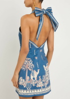 Alemais Acacia Printed Cotton Mini Dress Blue