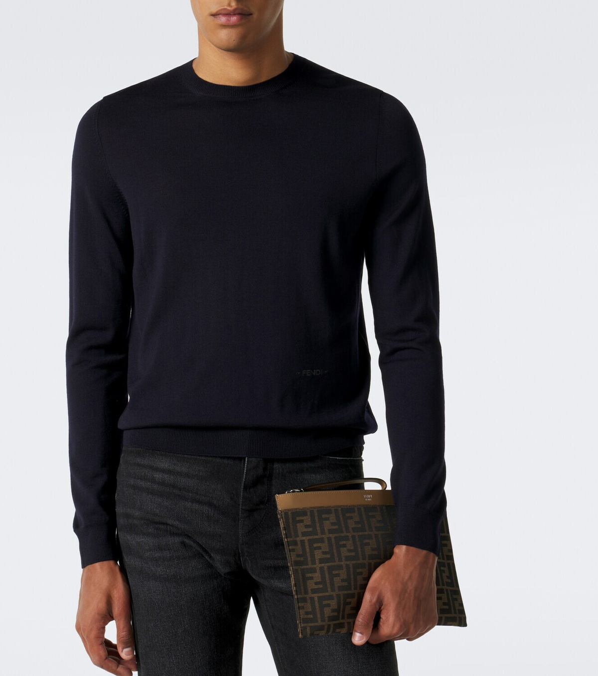 Fendi Medium FF Zucca canvas pouch