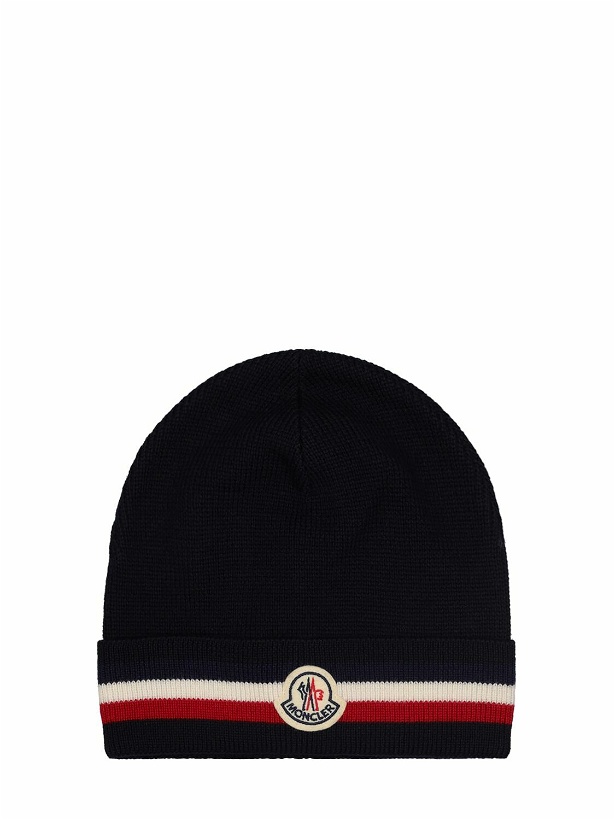 Photo: MONCLER - Extrafine Wool Tricolor Beanie