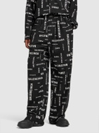 BALENCIAGA - Paris Allover Viscose Poplin Pants