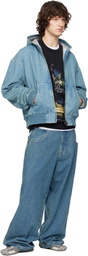VETEMENTS Blue Hooded Workwear Denim Jacket