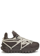 Rick Owens Trailgrip Megalace Leather Sneakers Grey