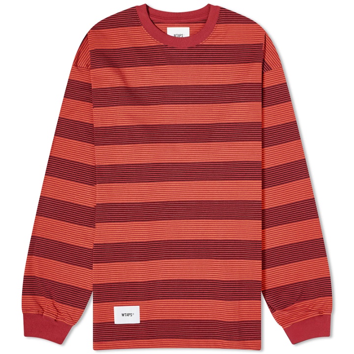 Photo: WTAPS Men's Long Sleeve 15 Stripe T-Shirt in Red