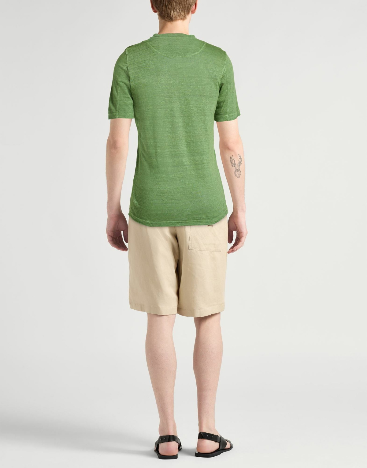 120% Lino Mens T-shirt in Green