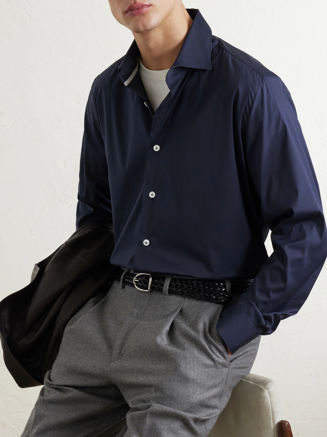 Eleventy - Cotton-Blend Shirt - Blue