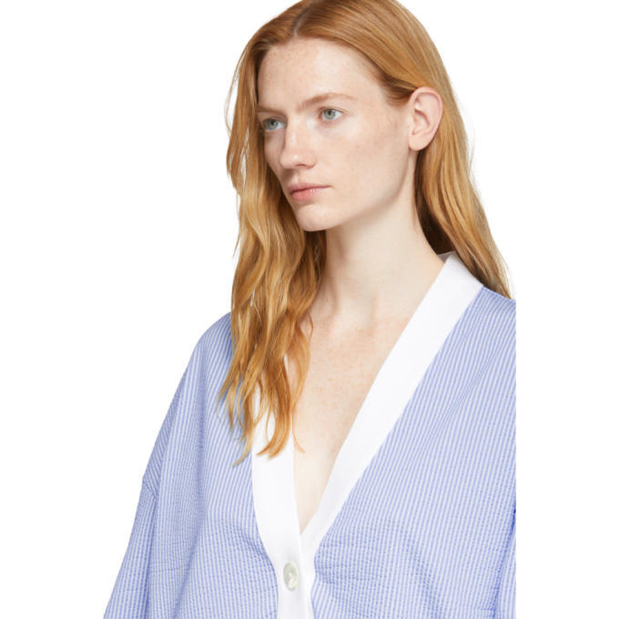 Cotton Hector Pointelle 4-Bar V-neck Cardigan