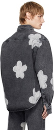 FORMA Black Bleached Flowers Denim Shirt