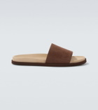 Brunello Cucinelli Suede slides