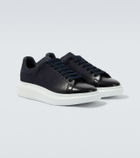 McQueen Oversized suede-trimmed leather sneakers