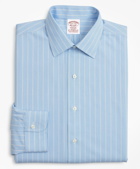 Brooks Brothers Men's Stretch Madison Relaxed-Fit Dress Shirt, Non-Iron Pinstripe | Blue