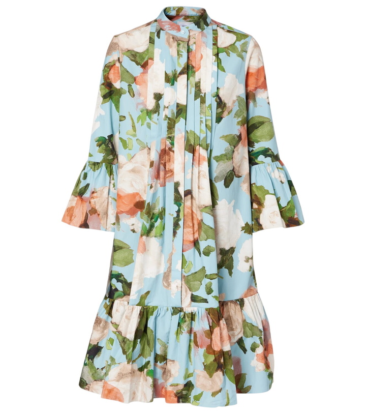 Photo: Erdem Floral gathered cotton poplin minidress