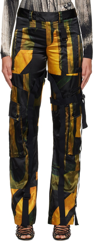 Photo: Louisa Ballou Black Printed Cargo Pants