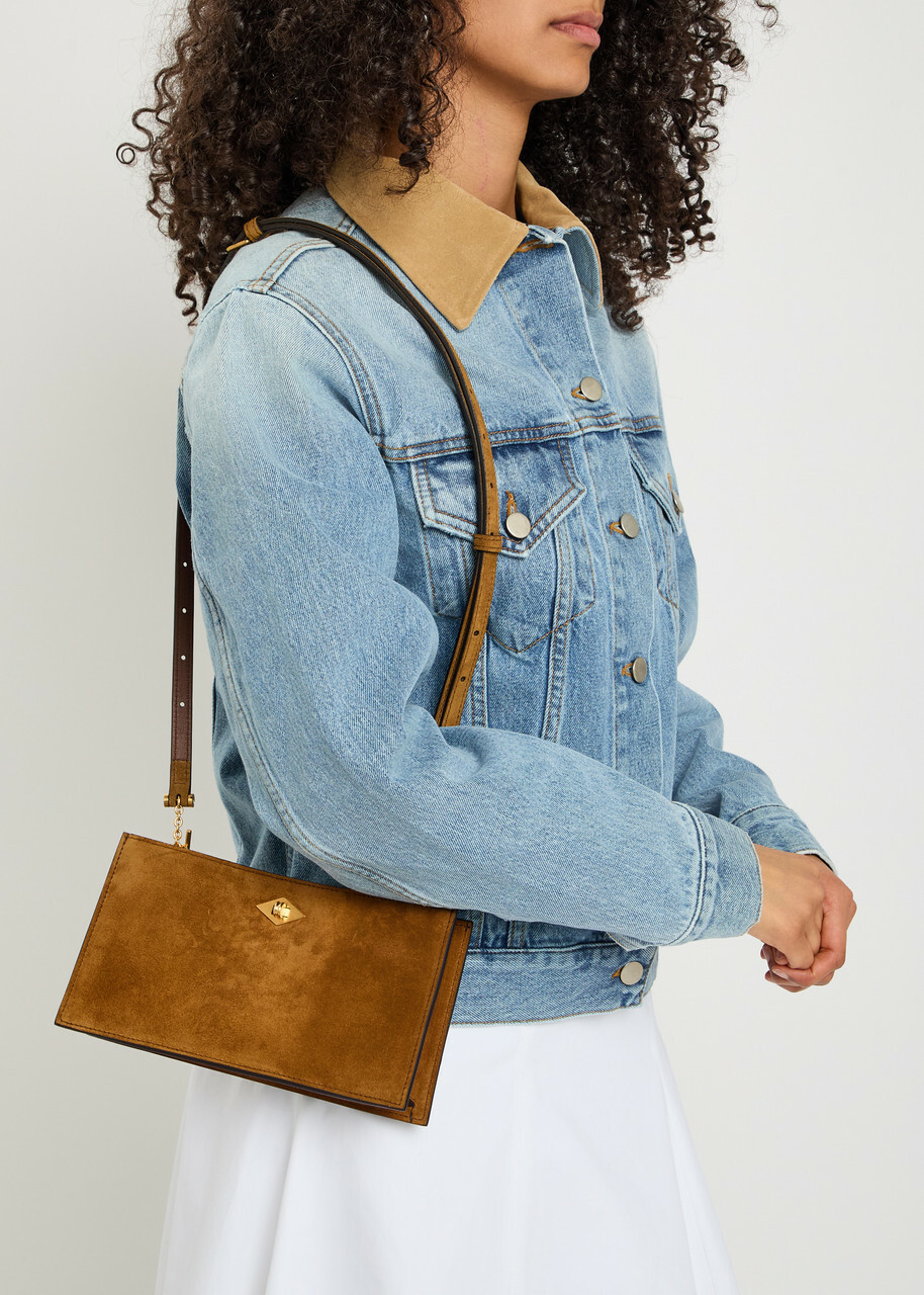 Metier Ease Suede Clutch - Tan - One Size