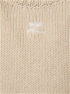 COURREGES - Open Side Cotton & Linen Knit Sweater