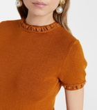 Shushu/Tong Lace-trimmed linen top